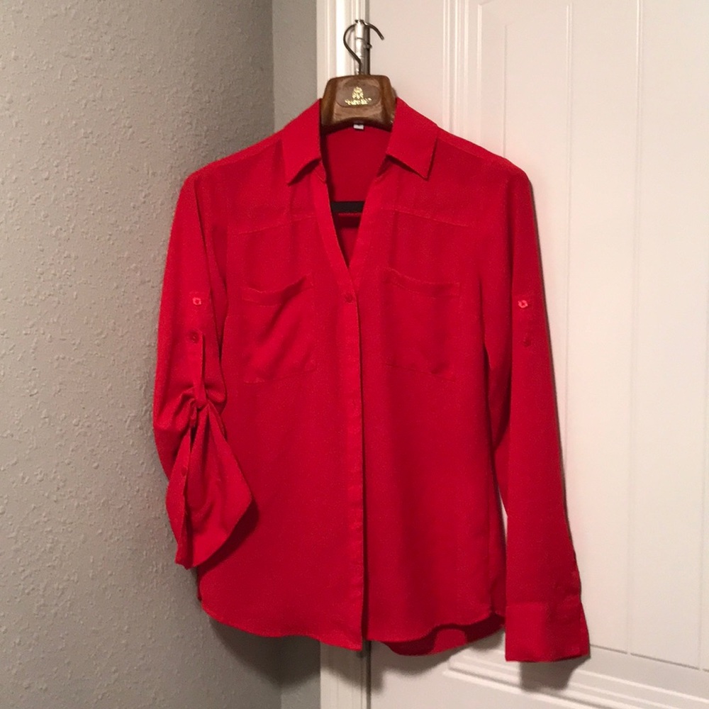 Express Chiffon Button Down